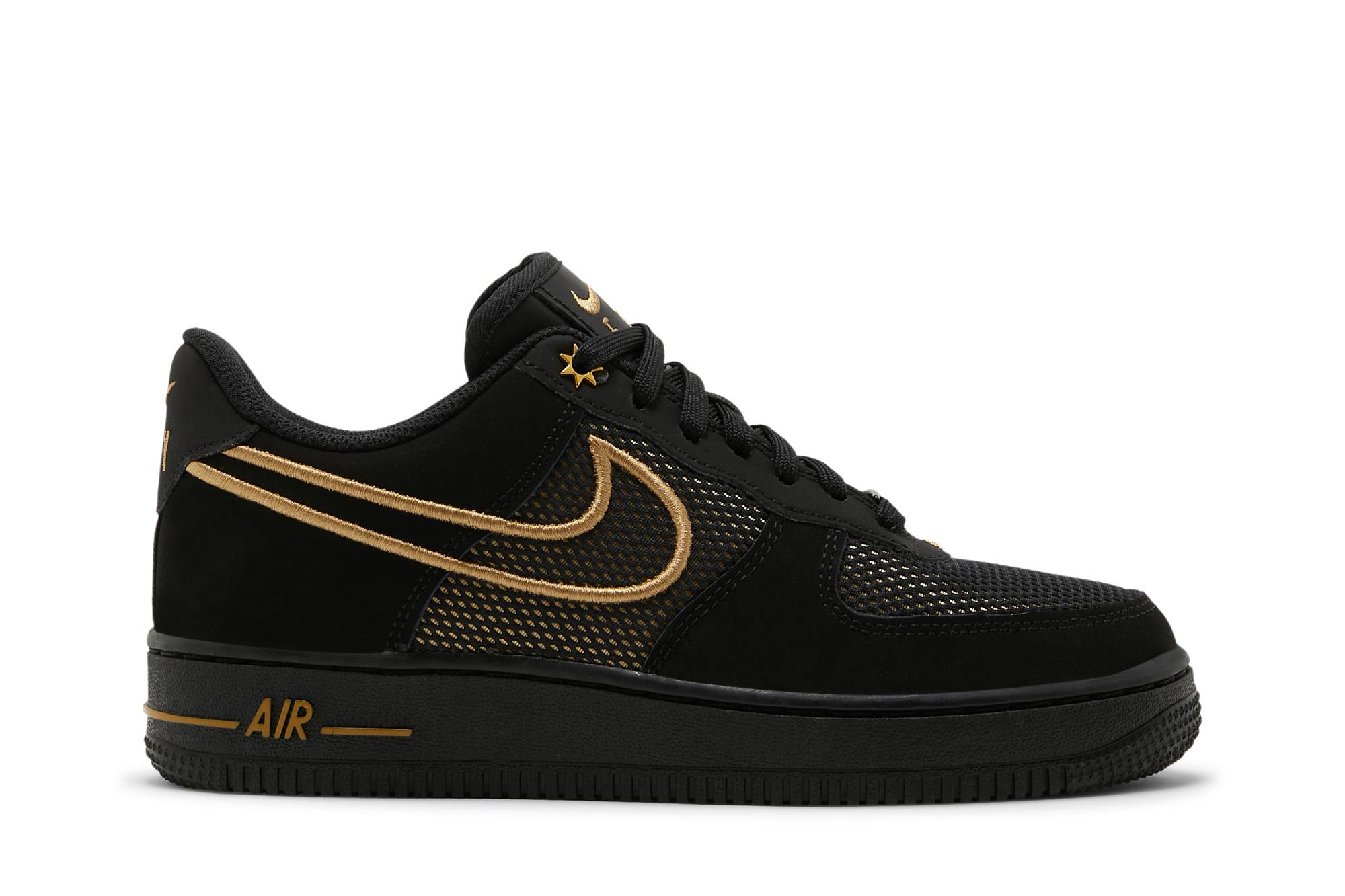 womens nike air force 1 black and gold