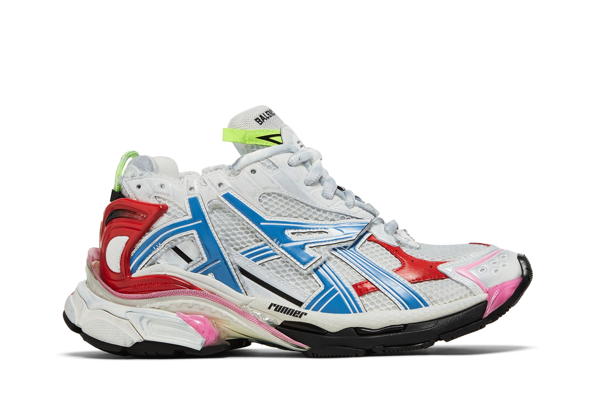 Balenciaga Runner Sneaker - White Red Blue Pink (677403-W3RB6-9645)