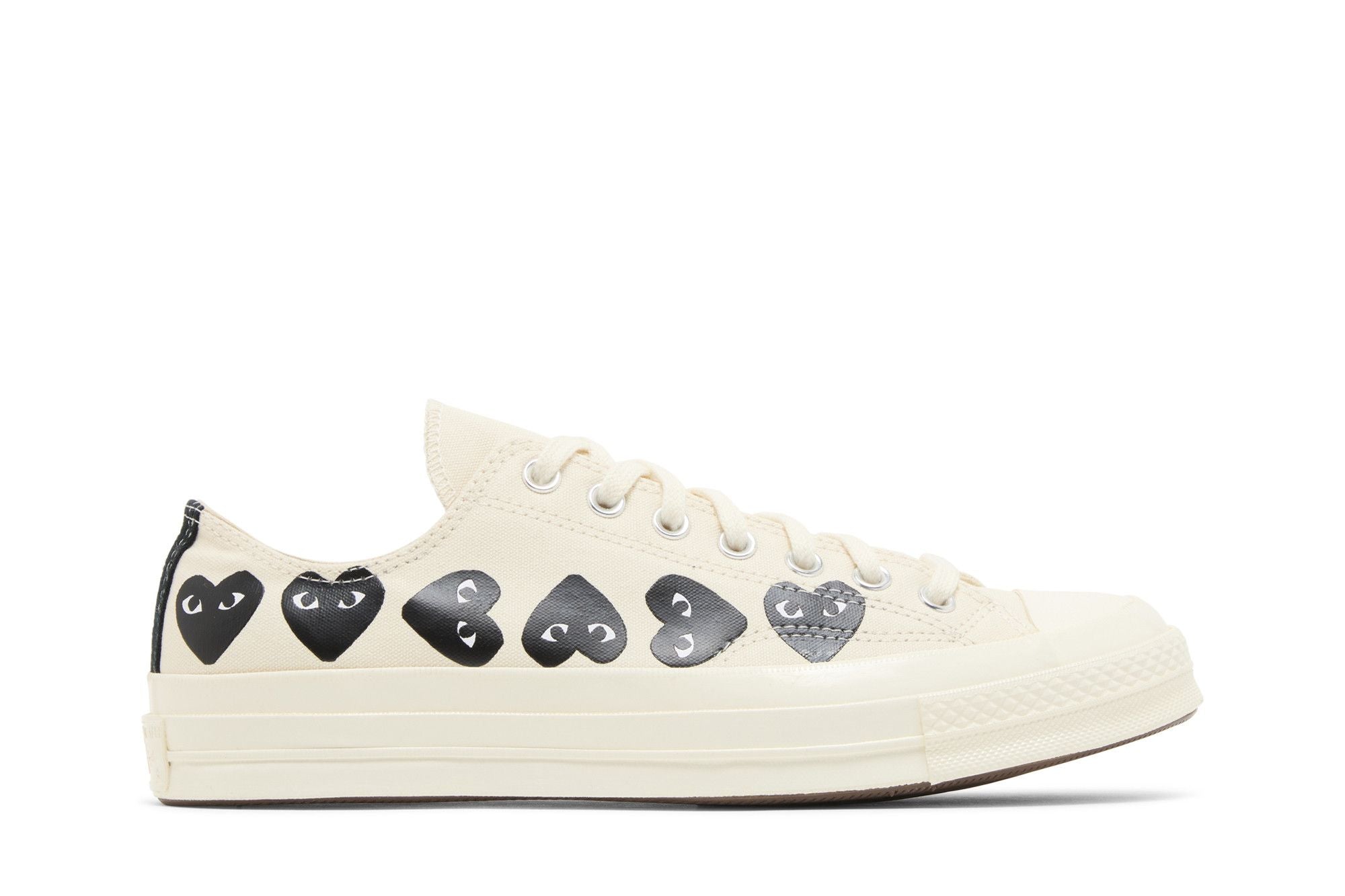 Converse Comme des Garçons PLAY x Chuck 70 Low - Multi Heart - Milk Black (A08150C)