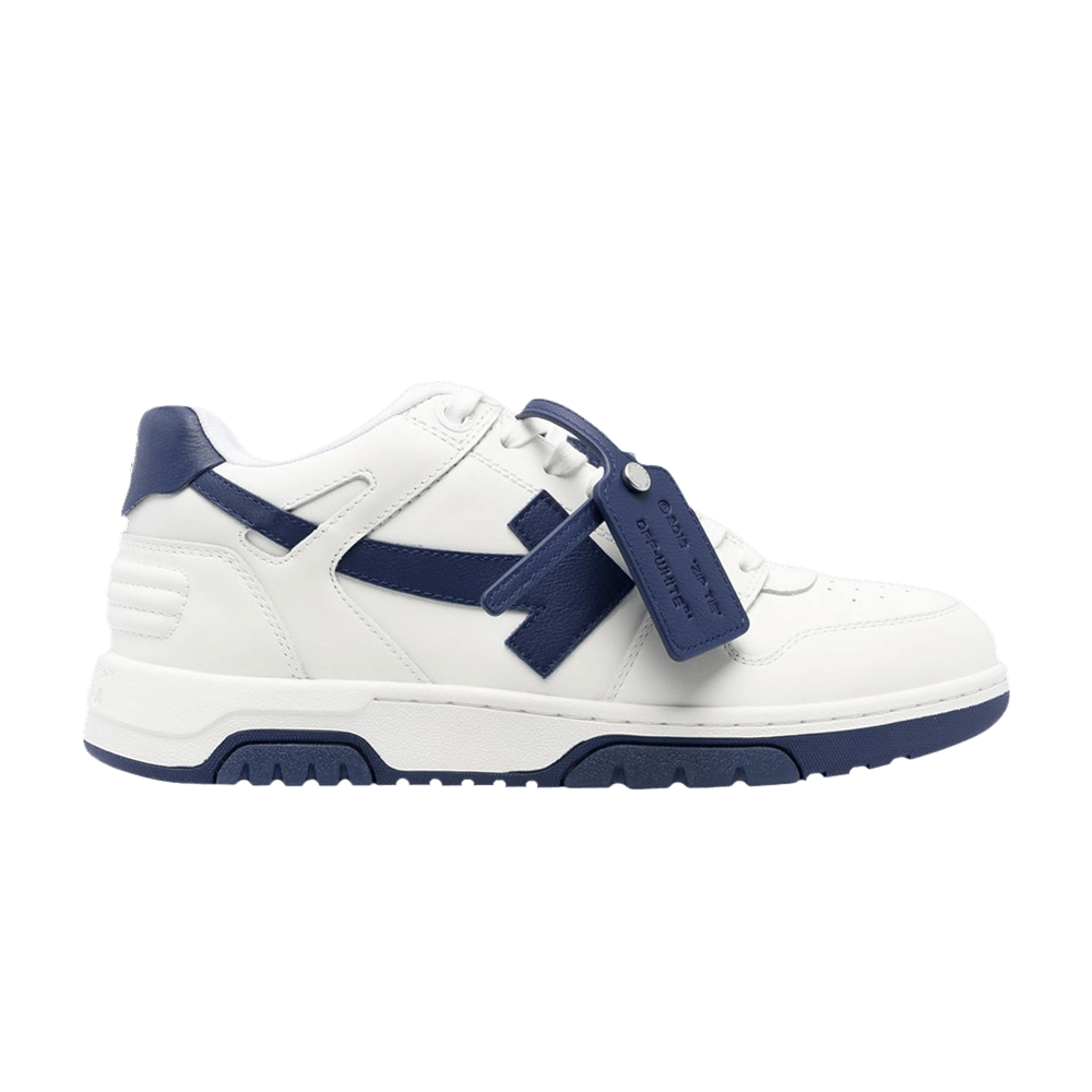 Off-White Out Of Office OOO Calf Leather Low Top - White Navy Blue